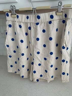 White Polka Dot Skirt with Blue Dots